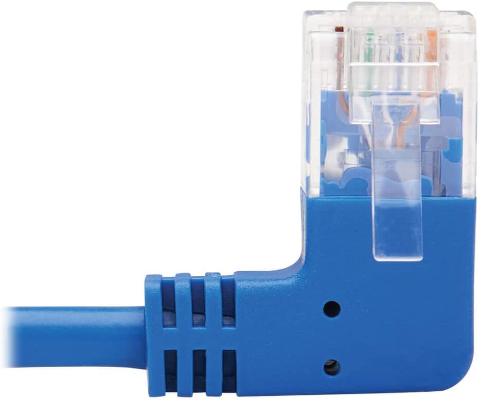 Tripp Lite Right Angle Cat6 Ethernet Cable, Gigabit Molded Slim UTP Network Patch Cable, Blue, 10 ft. (N204-S10-BL-RA) Right Angle 10-ft.