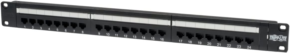 Tripp Lite 24-Port 1U Rackmount Cat6 110 Patch Panel 568B, RJ45 Ethernet(N252-024)