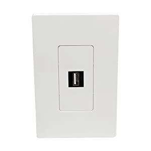 Tripp Lite Single-Gang 1-Port Universal Keystone Wall Plate, Cat5/6/6a, USB, HDMI, DisplayPort, RCA, White (N080-101) 1-Port Wall-Plate