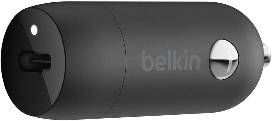 Belkin USB-C Car Charger 18W W/ 4Ft USB-C to Lightning Cable (iPhone Fast Charger for iPhone 11, Pro, Max, XS, Max, XR, X, 8, Plus, iPhone SE 2020) iPhone Car Charger, iPhone Charger Included Lightning Cable