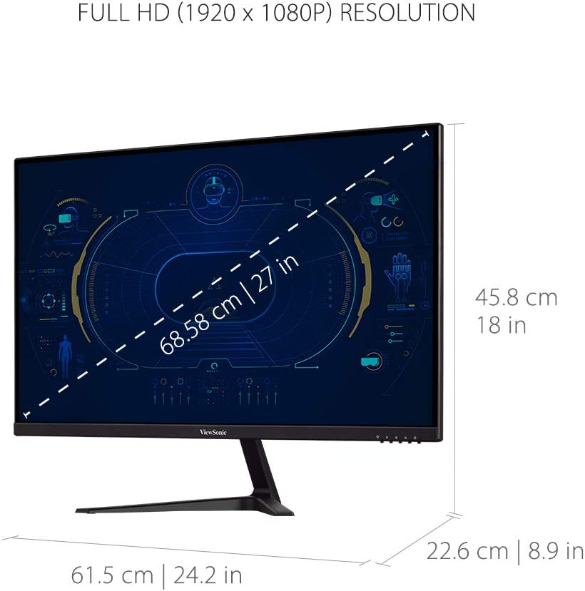 ViewSonic OMNI VX2718-P-MHD 27 Inch 1080p 1ms 165Hz Gaming Monitor with Adaptive Sync, Eye Care, HDMI and DisplayPort 27 Inch FHD 165Hz