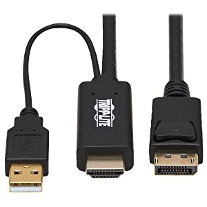 Tripp Lite HDMI to DisplayPort Adapter Cable Active 4K USB Power M/M 1M (P567-01M)