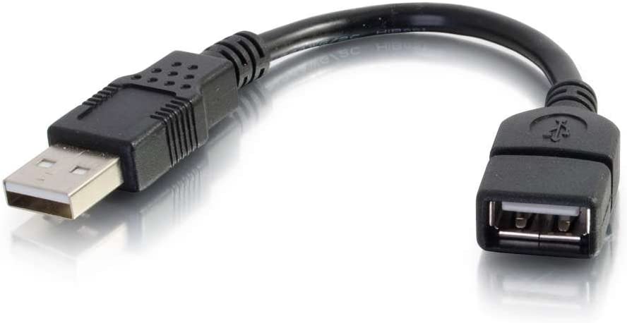 C2g/ cables to go C2G USB Short Extension Cable, USB Cable, USB A to A Cable, Black, 6 Inches, Cables to Go 52119