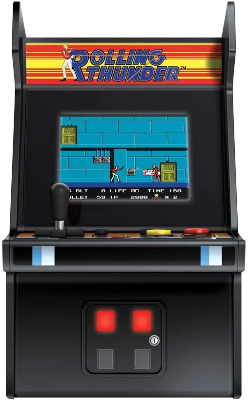 My Arcade Micro Player Mini Arcade Machine: Rolling Thunder Video Game, Fully Playable, 6.75 Inch Collectible, Color Display, Speaker, Volume Buttons, Headphone Jack, Battery or Micro USB Powered