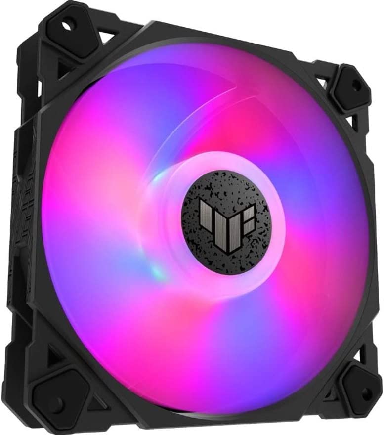 ASUS TUF Gaming TF120 ARGB Chassis Fan 3-Pin Customizable LEDs Blade, Advanced Fluid Dynamic Bearing, 120mm PWM Control, Anti-vibration Pads, Double-layer LED Array for Computer Case & Liquid Radiator