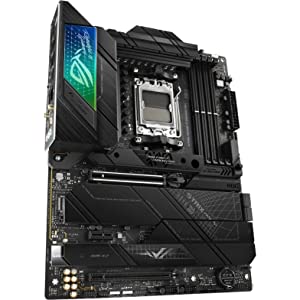 ASUS ROG Strix X670E-F Gaming WIFI6E Socket AM5 (LGA 1718) Ryzen 7000 Gaming Motherboard(PCIe 5.0, DDR5,16 + 2 Power Stages,Four M.2 Slots with heatsinks,USB 3.2 Gen 2x2,AI Cooling II, and Aura Sync)
