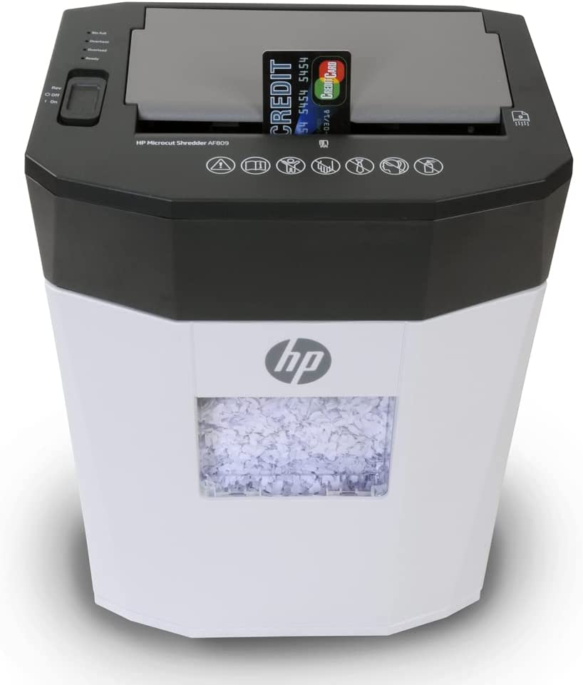 Royal HP AF809 Microcut Shredder. Small Size Perfect for Home Office use. Autofeed 80 Pages & 9 Manual, Paper, Staples, and Credit Cards, Professional Grade, Maximum Security Shredding.