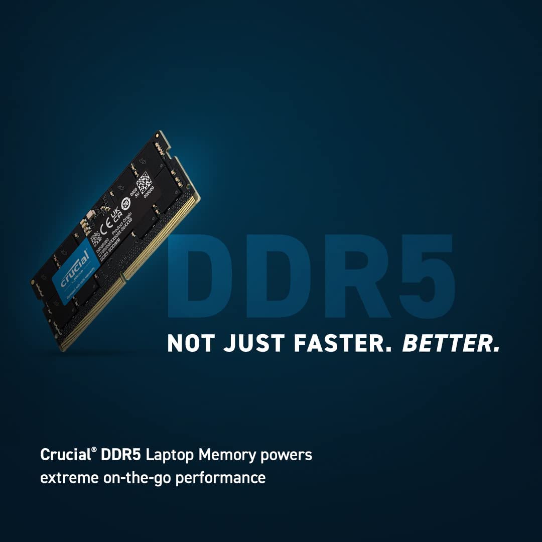 Crucial RAM 16GB DDR5 4800MHz CL40 Laptop Memory CT16G48C40S5 16GB DDR5 SODIMM