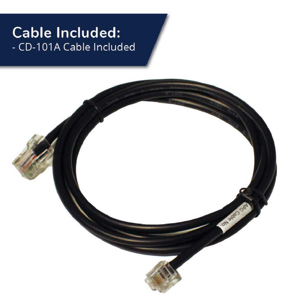 APG Standard- Duty 16” Electronic Point of Sale Cash Drawer | Vasario Series VB320-1-BL1616-B10 | with CD-101A Cable | Printer Compatible | Plastic Till with 5 Bill/ 8 Coin Compartments | Black Printer-Driven 24V (with Cable) - Black 16" - 5x8