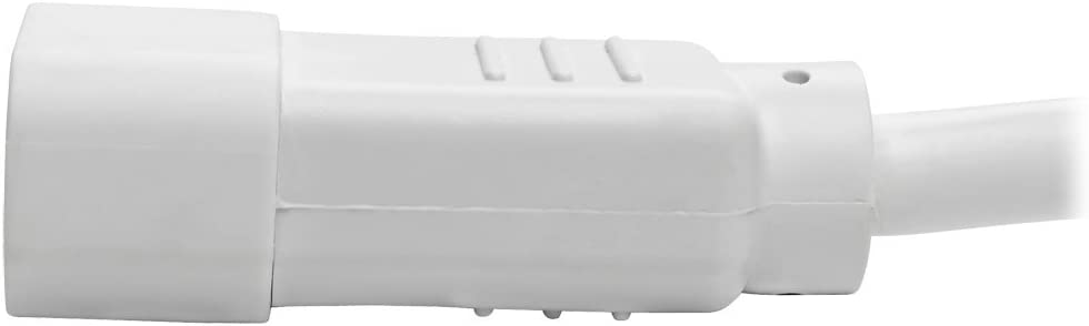 Tripp Lite 3ft Heavy Duty Computer Power Extension Cord 15A, 14 AWG, C14 to C15, White 3'(P018-003-AWH) White 3 ft. Power Cord