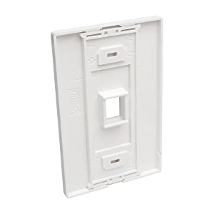 Tripp Lite Single-Gang 1-Port Universal Keystone Wall Plate, Cat5/6/6a, USB, HDMI, DisplayPort, RCA, White (N080-101) 1-Port Wall-Plate