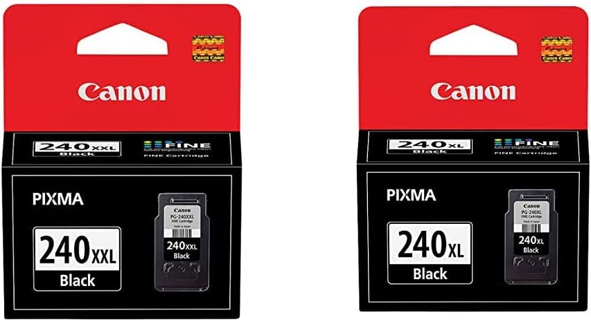 Canon PG-240 XXL Black Ink Cartridge & PG-240 XL Black Ink Catridge Compatible to Printer MG2120, MG3120, MG4120, MX512, MX432, MX372, MX522, MX452, MG3520, MG3620, MX472, MX532, TS5120 Black Ink + Black Ink