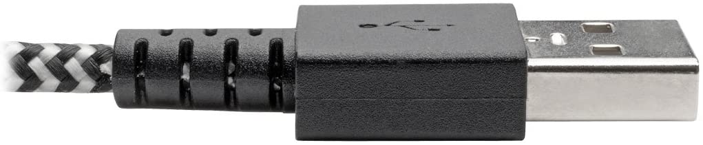 Tripp Lite Heavy Duty USB to Lightning Charging & Data Cable, Heavy Duty with Braided Jacket, MFi Certified for Apple iPhone, iPad & iPod - 6 Feet / 1.8 Meters, 2-Year Warranty (M100-006-HD) Black/White 6 ft. (Heavy Duty)