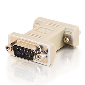 C2G 08075 DB9 Male to DB9 Female Serial RS232 Null Modem Adapter, Beige 1.5 Inch