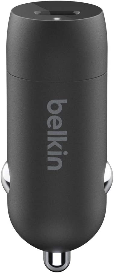 Belkin USB-C Car Charger 18W W/ 4Ft USB-C to Lightning Cable (iPhone Fast Charger for iPhone 11, Pro, Max, XS, Max, XR, X, 8, Plus, iPhone SE 2020) iPhone Car Charger, iPhone Charger Included Lightning Cable