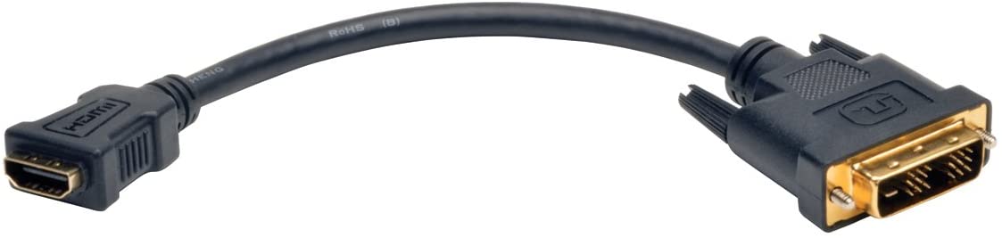 Tripp Lite HDMI to DVI Cable Adapter, DVI-D Connector, 1920x1080, 8in 8" F/M (P130-08N) HDMI to DVI 8in