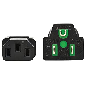 Tripp Lite Safe-IT Medical Hospital-Grade 5-15P to C13 Power Cord, Green Dot, 13 Amps 125 Volts, 16 AWG, 15 Feet / 4.6 Meters, Lifetime Limited Manufacturer's Warranty (P006AB-015-HG) 15 ft / 4.6M