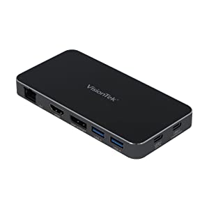 VisionTek VT350 Portable USB-C Docking Station with Power Passthrough
