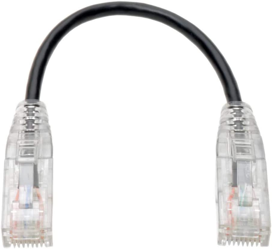 TRIPP LITE Cat6 Gigabit Patch Cable Snagless RJ45 Molded Slim Black 6in(N201-S6N-BK) Black 6 in.