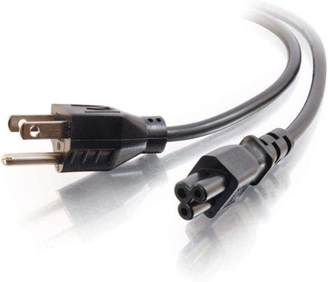 C2g/ cables to go C2G 27400 18 AWG 3-Slot Laptop Power Cord - NEMA 5-15P to IEC320C5, TAA Compliant, Black (6 Feet, 1.82 Meters)