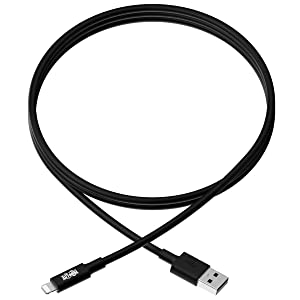 Tripp Lite Apple MFI Certified 6-Feet 2M Lightning to USB Cable Sync Charge iPhone/iPod/iPad - Black (M100-006-BK) Black 6 ft.