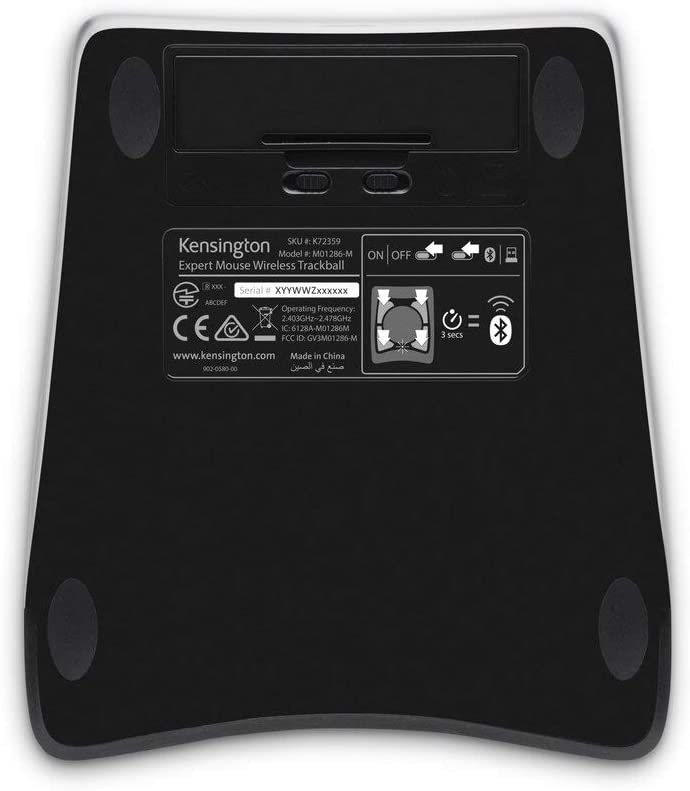 Kensington Expert Wireless Trackball Mouse (K72359WW) Black, 3.5" x 6.1" x 8" Wireless Mouse