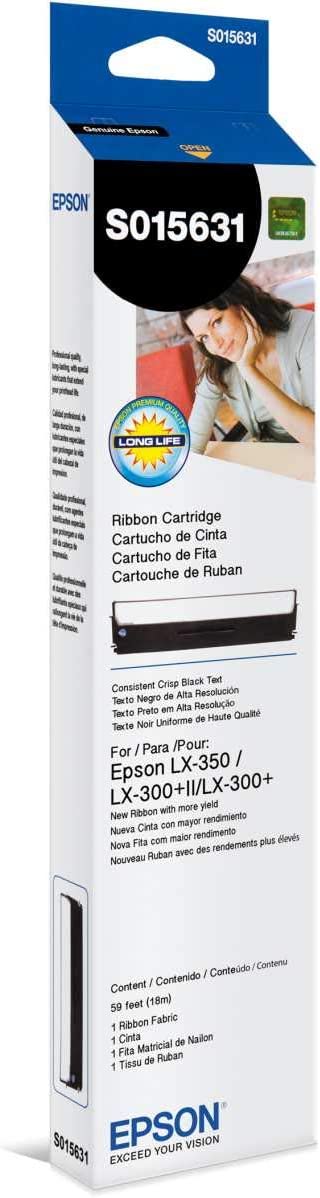 Epson LX-350 Black Fabric Ribbon (4M Characters), Single, Model Number: S015631