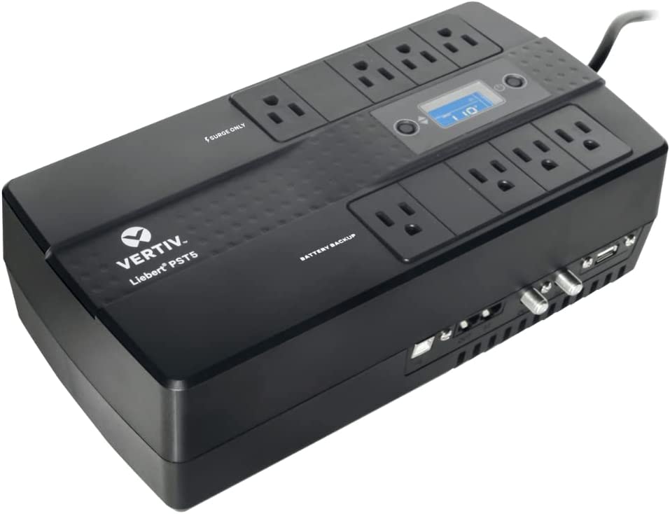 Vertiv Liebert PST5 660VA 400W UPS with Battery Backup & Surge Protection, Eight outlets and a Three-Year, Full Unit Warranty (PST5-660MT120) 660VA UPS