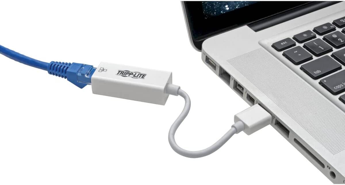 TRIPP LITE USB 3.0 SuperSpeed to Gigabit Ethernet NIC Network Adapter, White (U336-000-GBW) 1-Port White