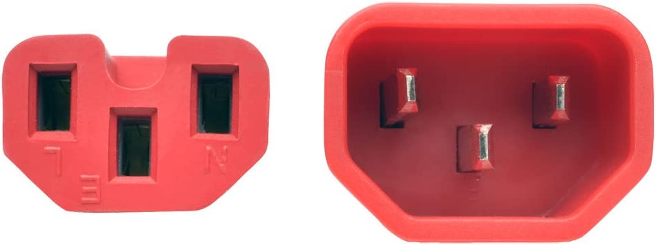 Tripp Lite P018-003-ARD 3' Heavy Duty Power Extension Cord, C14-C15, 15A, 14 AWG, Red Red 3 ft.