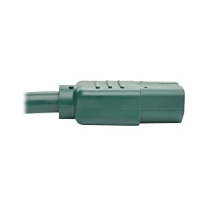 Tripp Lite 6 ft. Heavy Duty Power Extension Cord, C14 to C13, 15A, 14 AWG, Green (P005-006-AGN) Green 6 ft. Cord