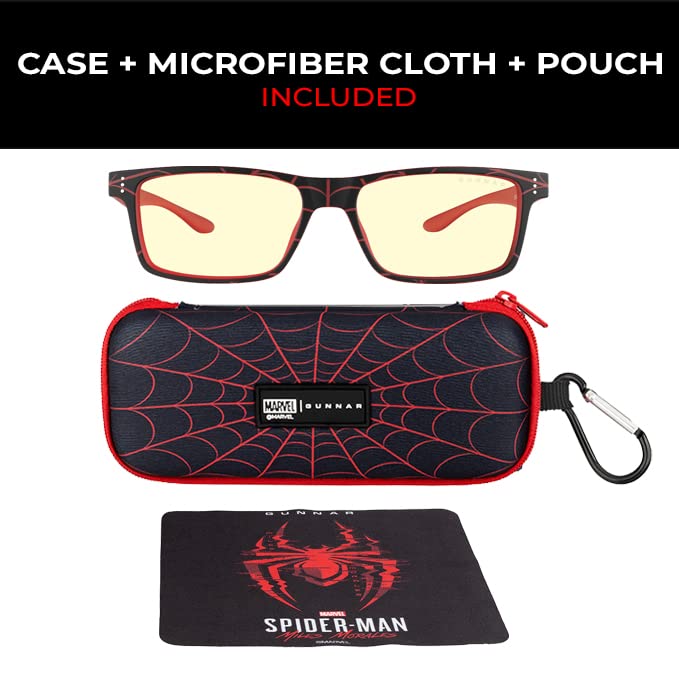Gunnar optiks GUNNAR - Spider-Man: Miles Morales Edition Gaming and Computer Glasses for Kids (age 12+) - Blocks 65% Blue Light - Cruz, Amber Tint