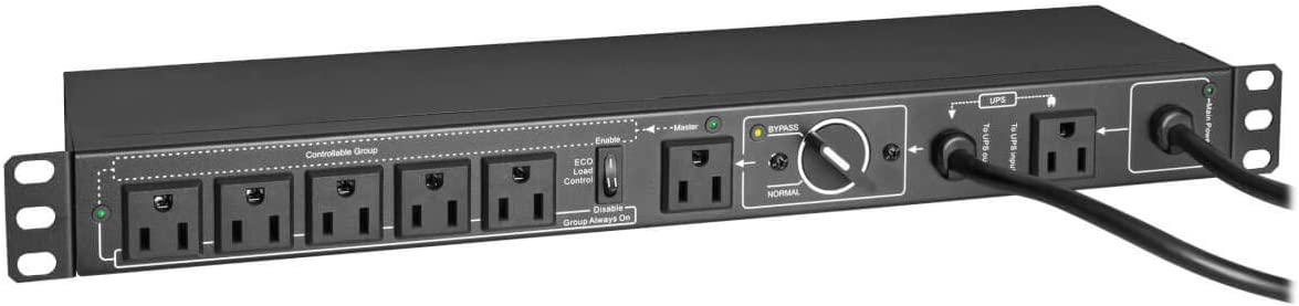 Tripp Lite PDU Hot Swap with Manual Bypass 15A 6 5-15R 2 5-15P Inputs 1URM (PDUB151U)