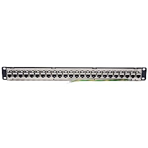 Tripp Lite 24-Port Cat6a Patch Panel STP Shielded RJ45 Ethernet 1U Rackmount TAA (N254-024-SH-6A) 24-Port Cat6a Shielded