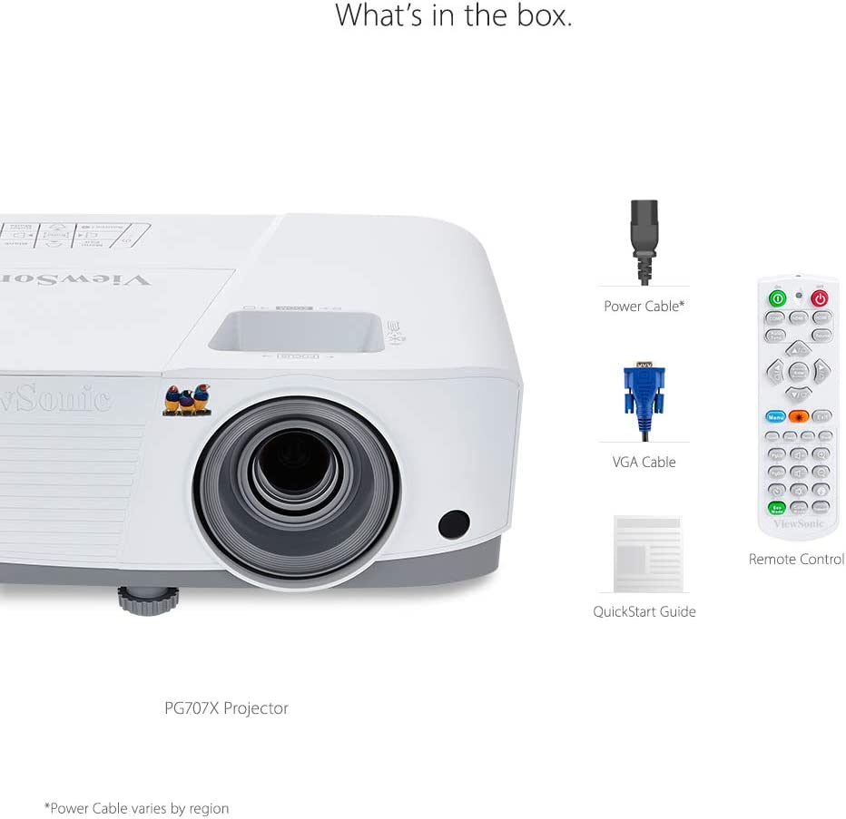 ViewSonic PG707X 4000 Lumens XGA Networkable DLP Projector with HDMI 1.3x Optical Zoom and Low Input Lag for Home and Corporate Settings