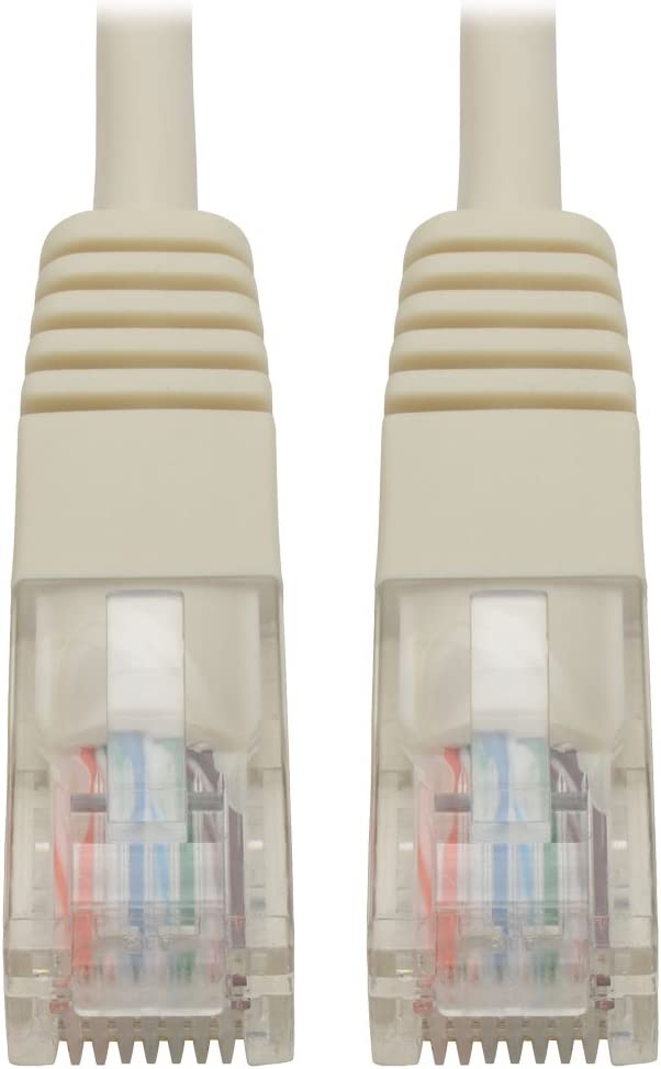 Tripp Lite Cat5 Cat5e Molded Patch Cable 350Mhz UTP White RJ45 M/M 15ft 15' (N002-015-WH)