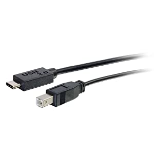 C2g/ cables to go C2G USB Cable, USB 2.0 Cable, USB C to B Cable, Black, 6 Feet (1.82 Meters), Cables to Go 28859 6 Feet Type C Male to B Male