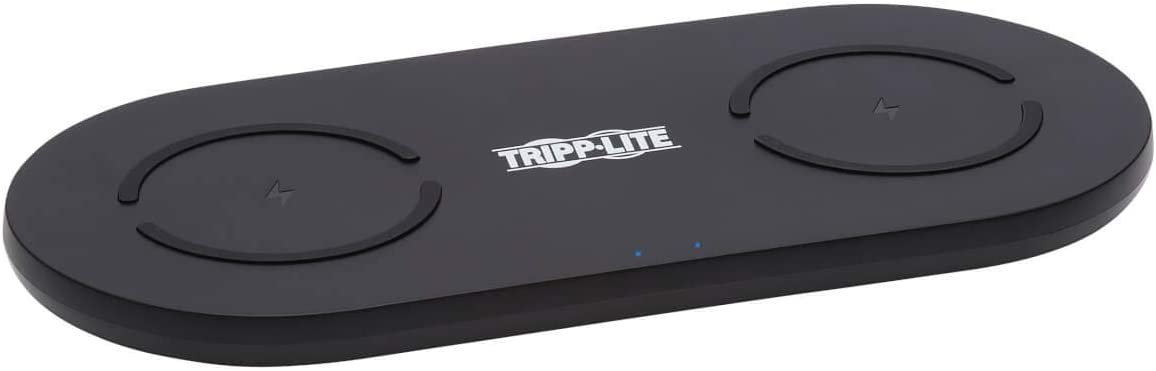 Tripp Lite Dual Wireless Charging Pad Qi-Certified for iPhone Android Black (U280-Q02FL-BK)