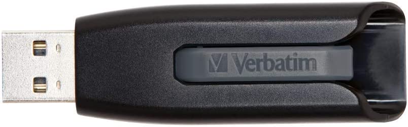 Verbatim 64GB USB 3.0 Store 'n' Go V3 Flash Drive - Cap-Less & PC/Mac Compatible - Gray