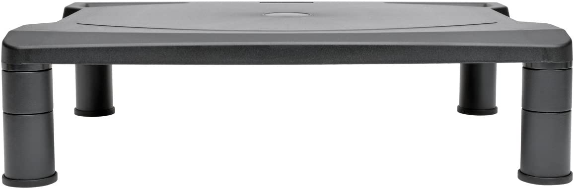 Tripp Lite Adjustable Computer Monitor Stand for Desks, 15.5 x 11.25 in., Rubber Feet, Black, 5 Year Warranty (MR1612)