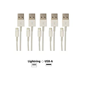 VisionTek Lightning to USB White 1 Meter Cable, 5 Pack - 900759