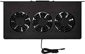 Tripp Lite Blanking Panel with Digital Temperature Sensor and Cooling Fans, 1U Rack Panel, Front Panel LCD for Network Racks (SRFAN1UTEMP)