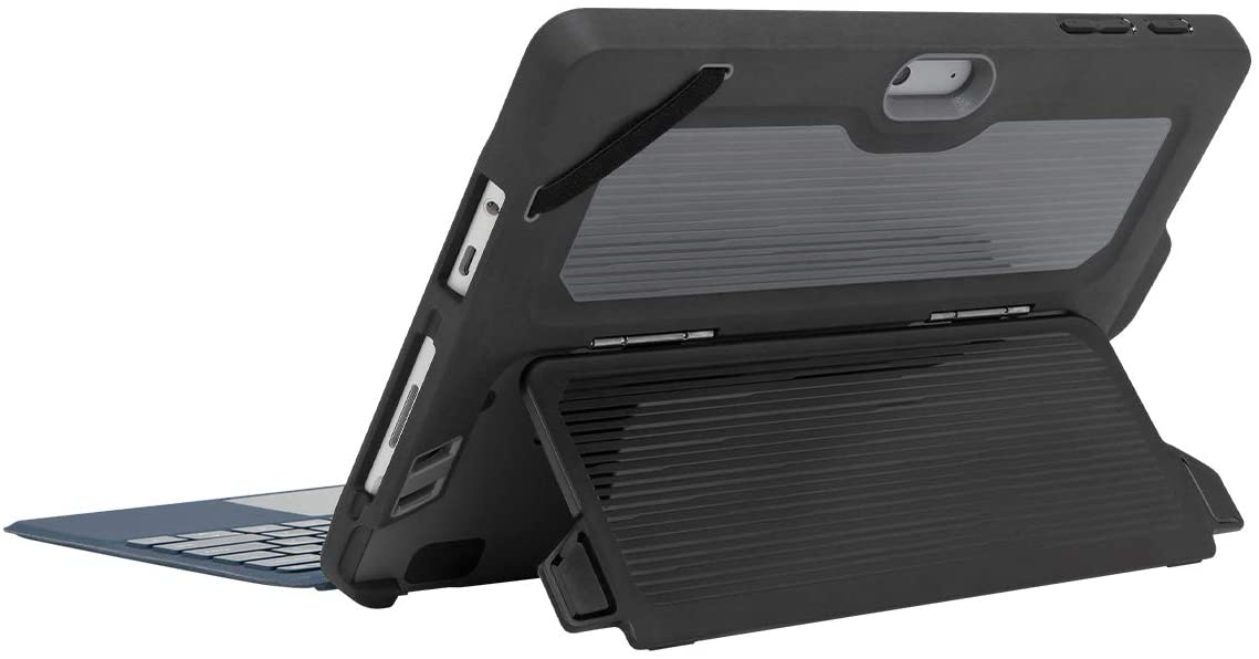 Targus Protect Case for Microsoft Surface Go 2 and Surface Go with Hands Free Kickstand, Military Grade Drop-Safe Protection, Stylus Holder, Secure Closure, Gray (THZ779GL)