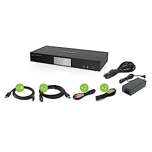 IOGEAR 2-Port Dual View DisplayPort KVMP Switch - 4K 60Hz - 2 DisplayPort In Per Channel - 2-Port USB 3.1 Hub 5Gbps - Keyboard Mouse Input - 7.1 HD Audio - Front Panel Selector - TAA Mac/Win - GCS1942 2-Port 4K Dual View 2-Port 4K Dual View