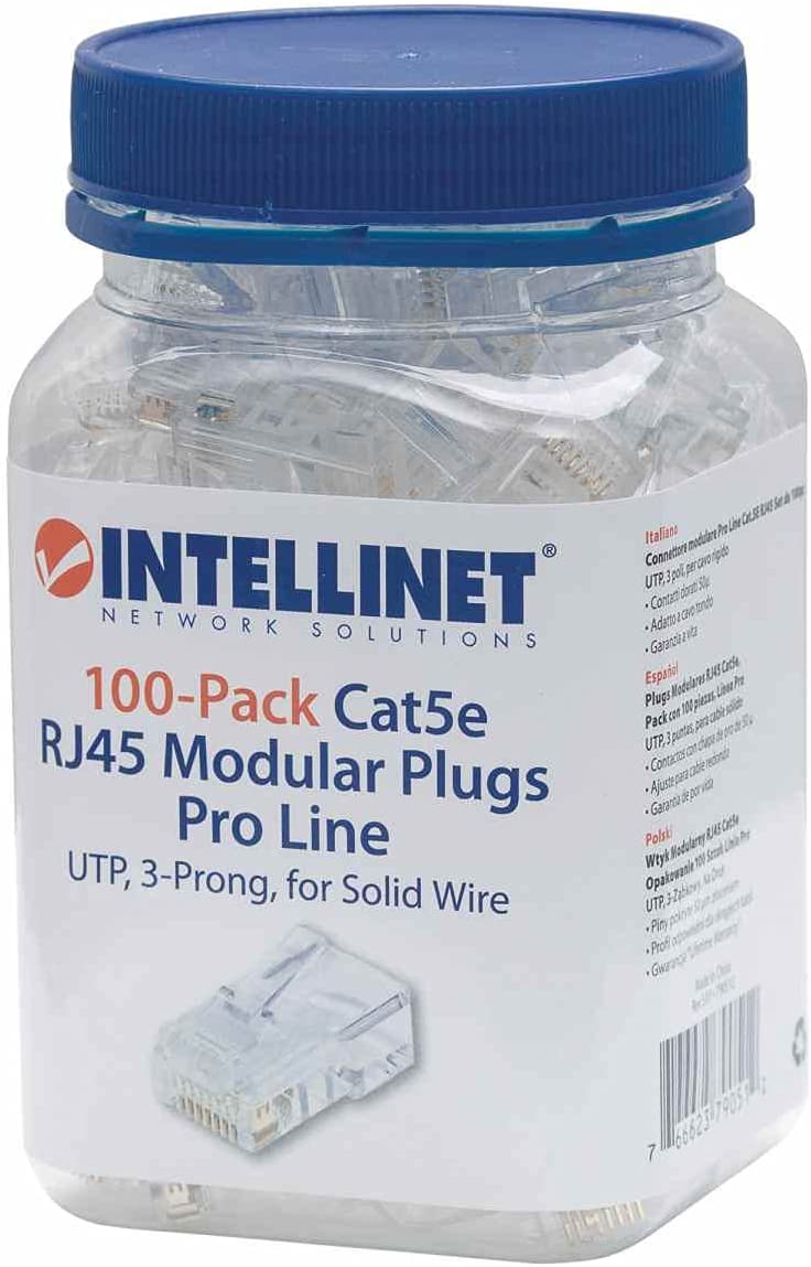 Intellinet network solutions ICI790512 - INTELLINET 790512 CAT-5E 3-Prong Modular Plugs, 100 pk