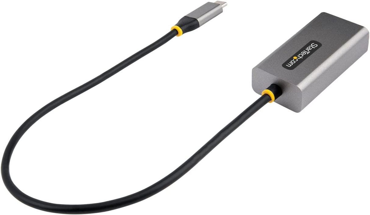 StarTech.com USB-C to Ethernet Adapter, USB 3.0 to Gigabit Ethernet Network Adapter - 10/100/1000 Mbps, USB-C to RJ45 Ethernet Adapter (GbE), 12in Attached Cable, Driverless Install (US1GC30B2)