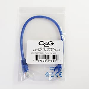 C2g/ cables to go C2G/Cables to Go 27141 Cat6 550 MHz Snagless Patch Cable, Blue (3-Feet) 3 Feet/ 0.91 Meters Blue