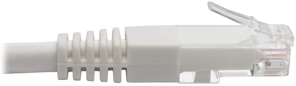Tripp Lite Cat6 Cat5e Gigabit Molded Patch Cable RJ45 M/M White 550Mhz 100ft 100' (N200-100-WH) 100 ft. White