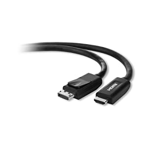 Belkin F2CD001B06-E DisplayPort-Male to HDMI-Male Cable (6 Feet, Black)