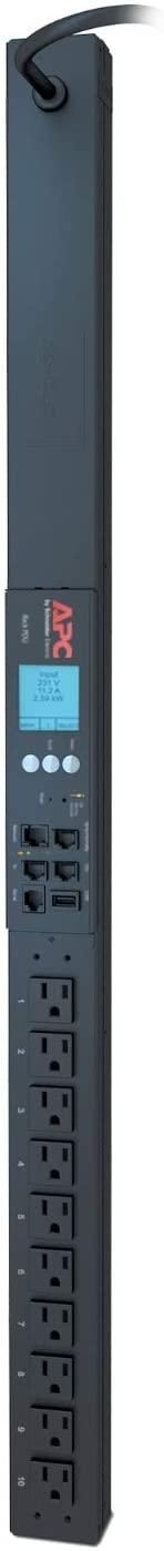 APC Rack Mount PDU, Metered 100V-120V/15A, (16) Outlets, 0U Vertical Rackmount (AP8831) Metered 15A Vertical Mount